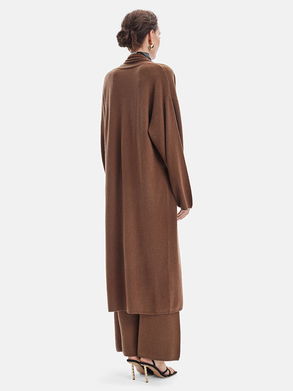 Merino Wool Knit Long Coat