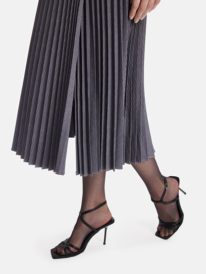 Wool  Pleated Accordion Skirt