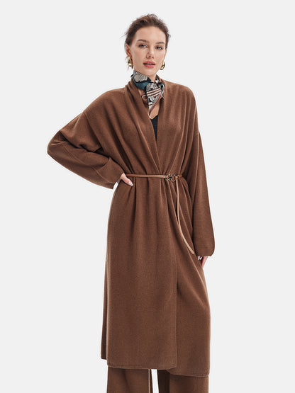 Merino Wool Knit Long Coat