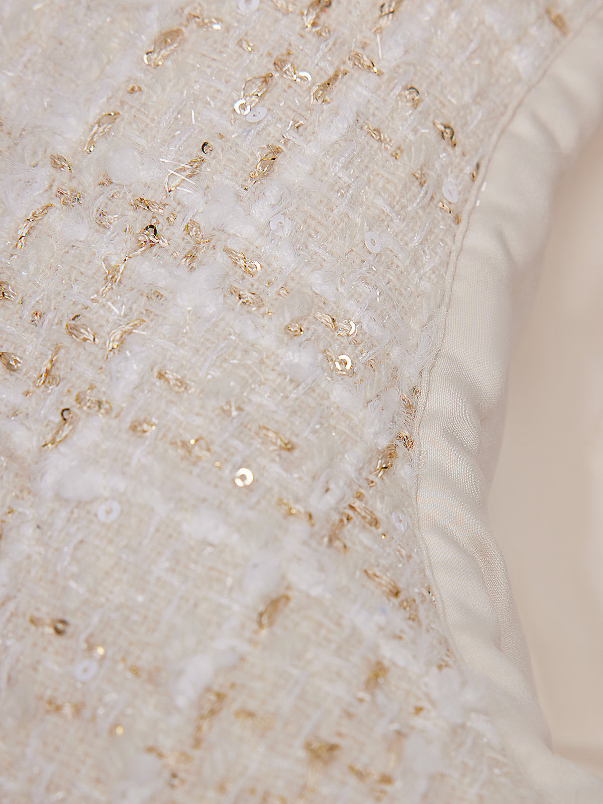 Hand-Beaded Floral Check Tweed Hat