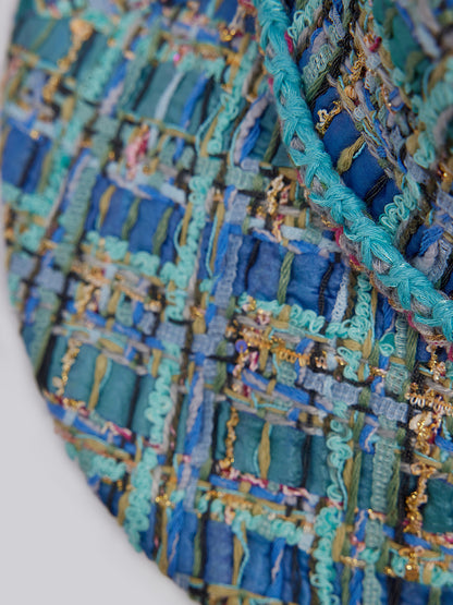 Multicolor Tweed Hand-Sewn Braid Trim Hat