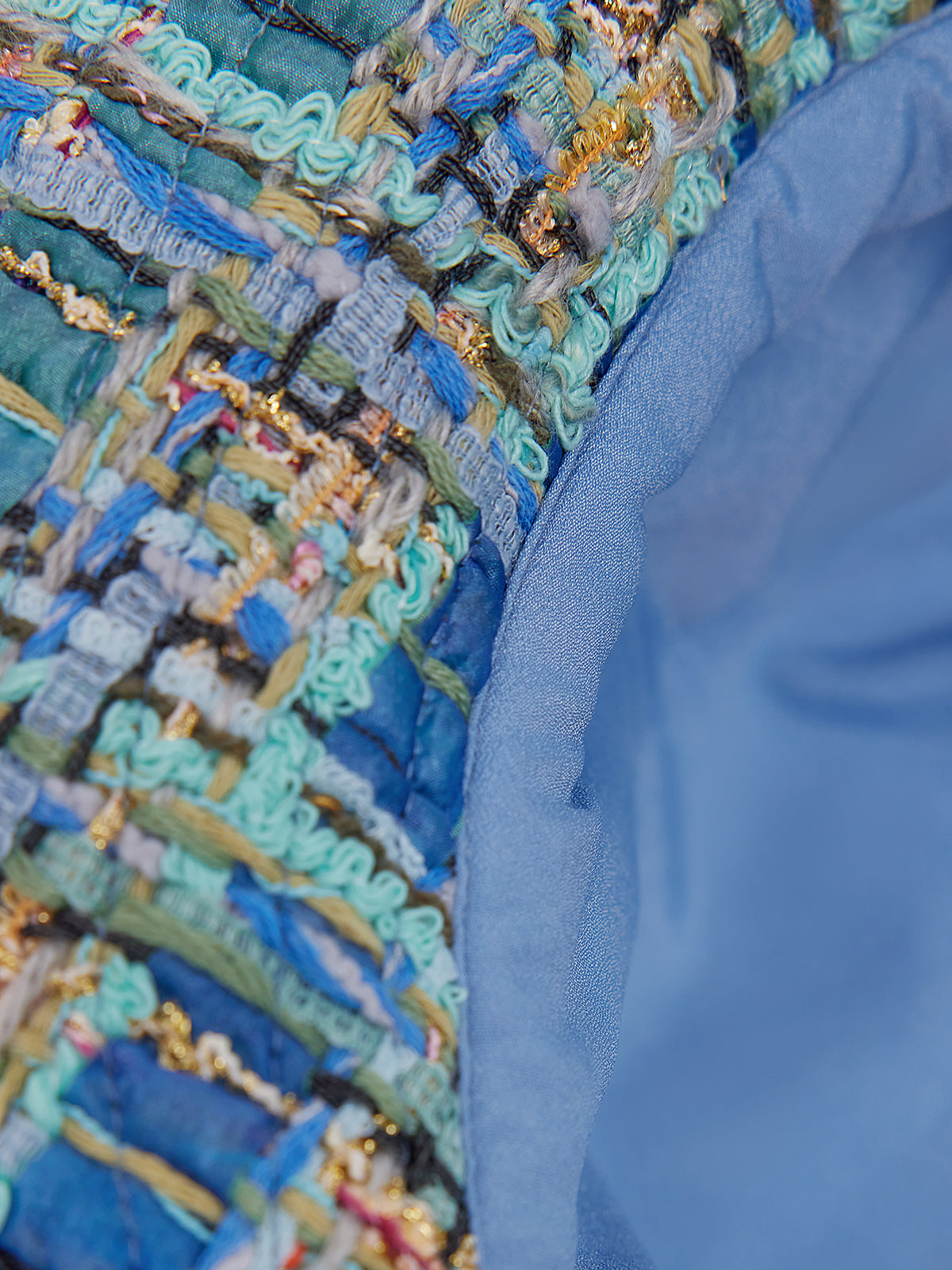 Multicolor Tweed Hand-Sewn Braid Trim Hat