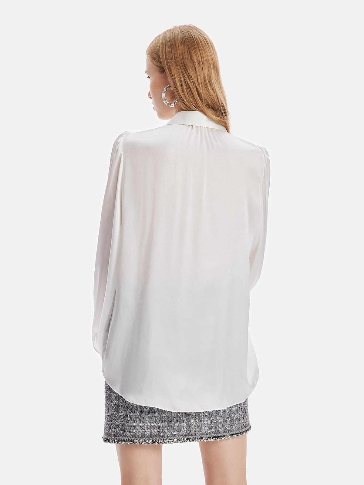 Silk Handcrafted Pleated Ruffle Shirt