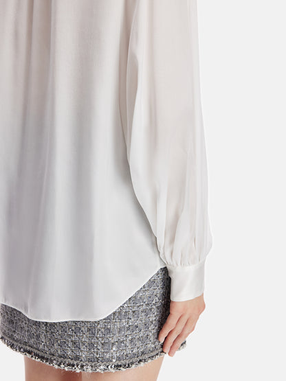 Silk Handcrafted Pleated Ruffle Shirt