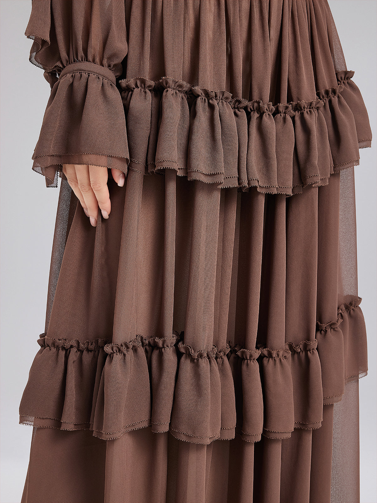 French Ruffled Pleated Tie Dress