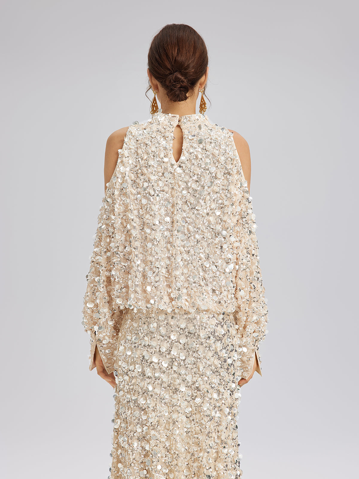 3D Sequin Off-Shoulder Top