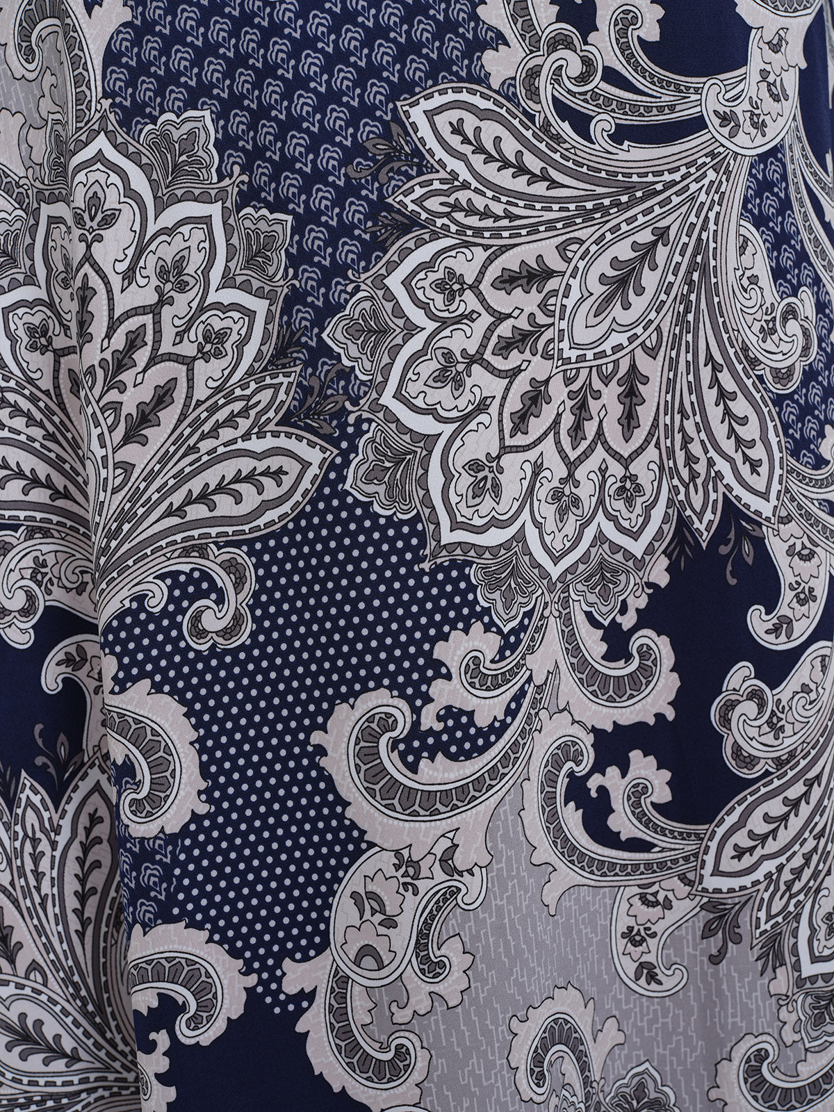 Paisley Print Twist Waist V-Neck Dress
