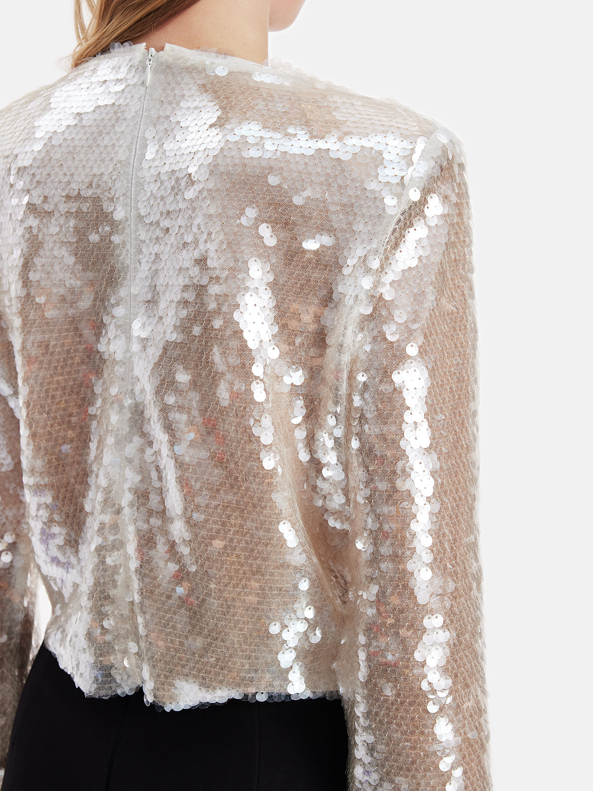 Baroque Feathered Sequin Top