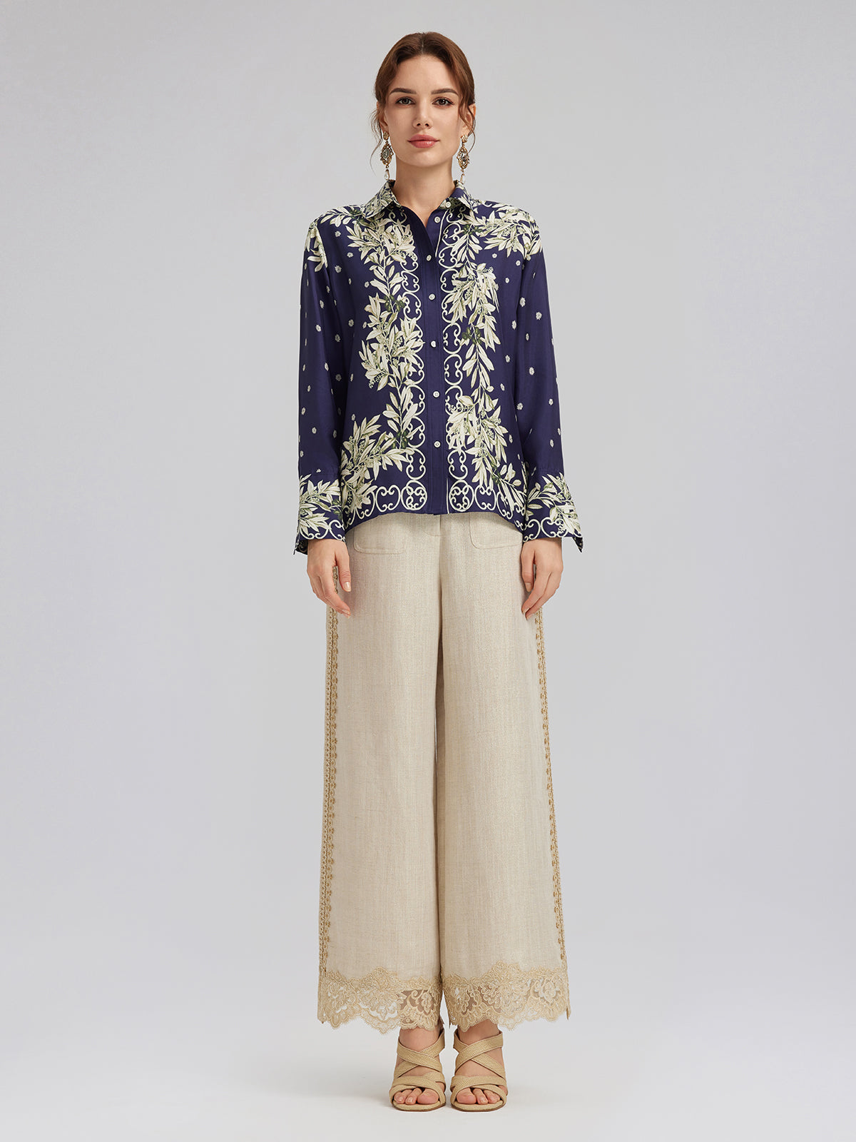 Final Sale | Soft Mulberry Silk Printed Shirt