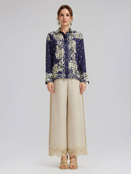 Soft Mulberry Silk Printed Shirt