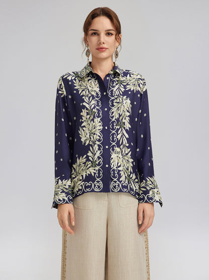 Soft Mulberry Silk Printed Shirt