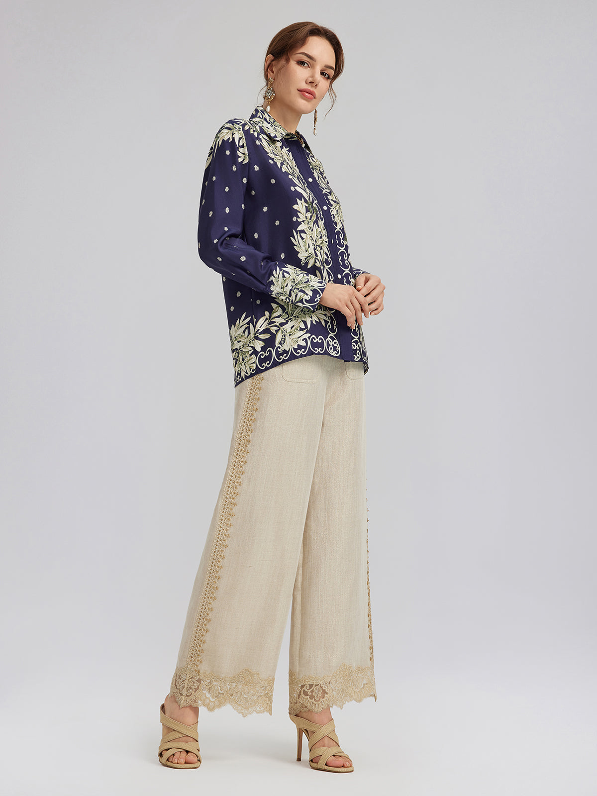 Final Sale | Soft Mulberry Silk Printed Shirt