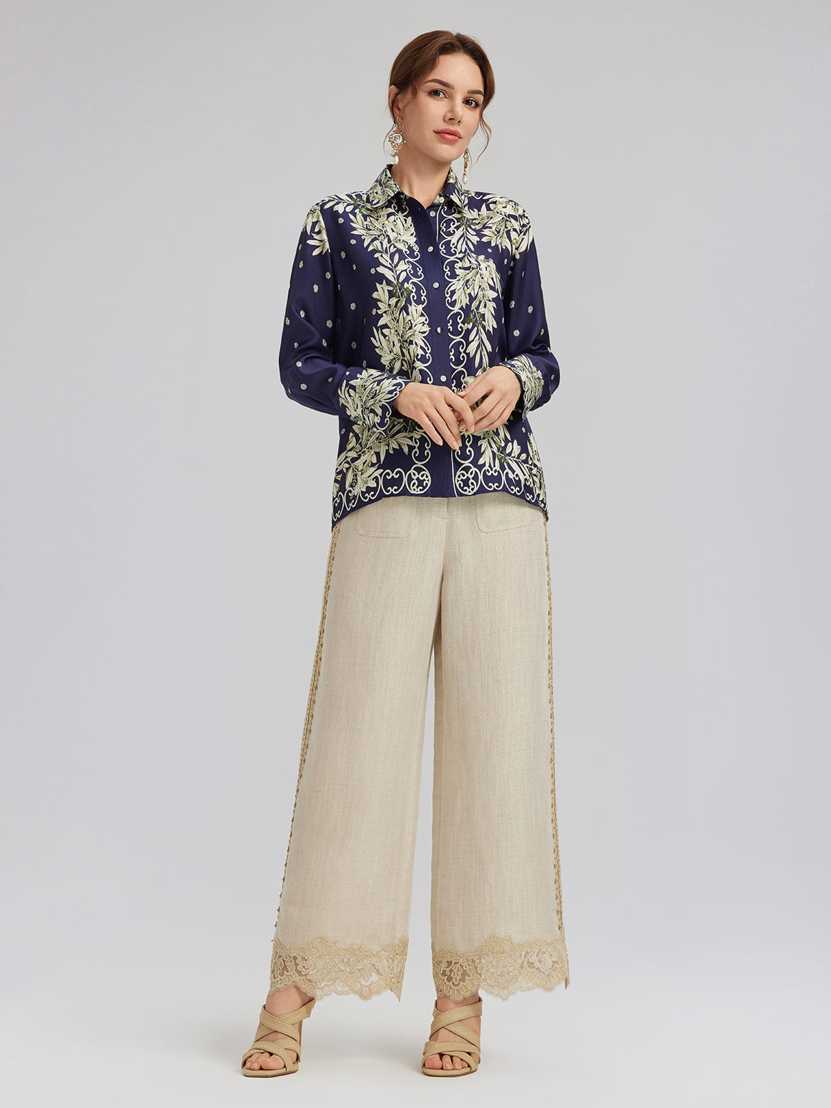 Final Sale | Soft Mulberry Silk Printed Shirt