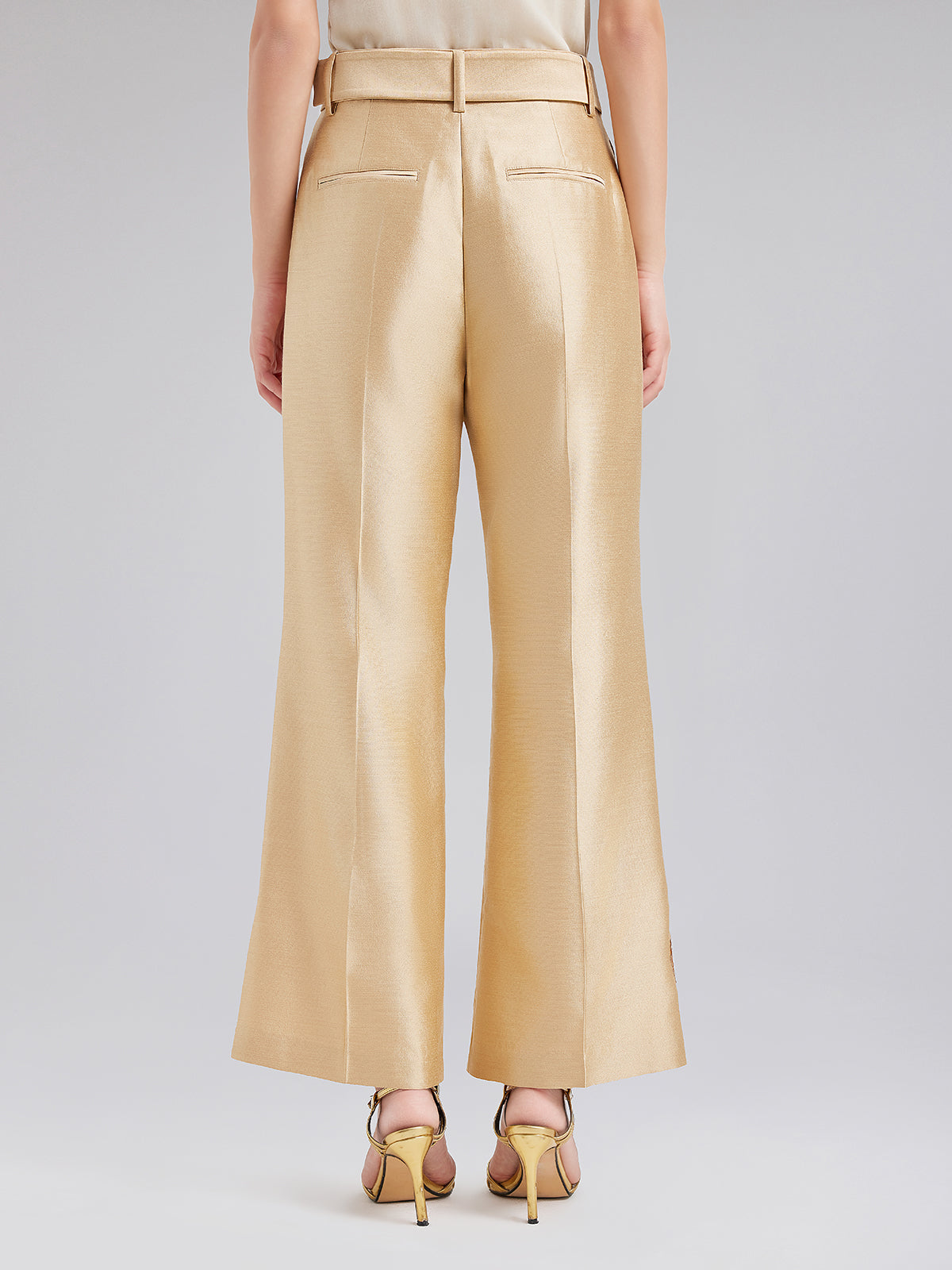 Luxe Floral Sequin Straight-Leg Pants