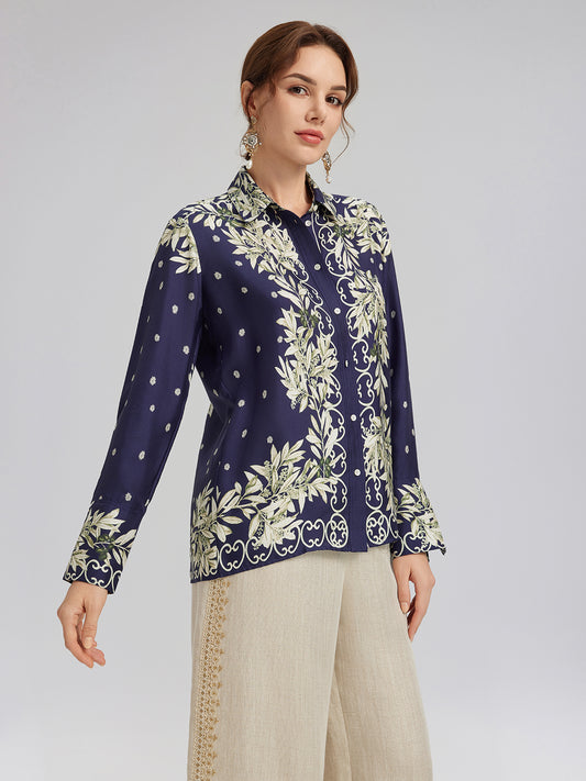Soft Mulberry Silk Printed Shirt