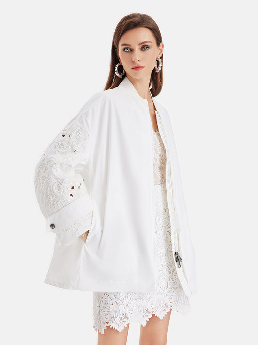 Embroidered Sleeve Jacket