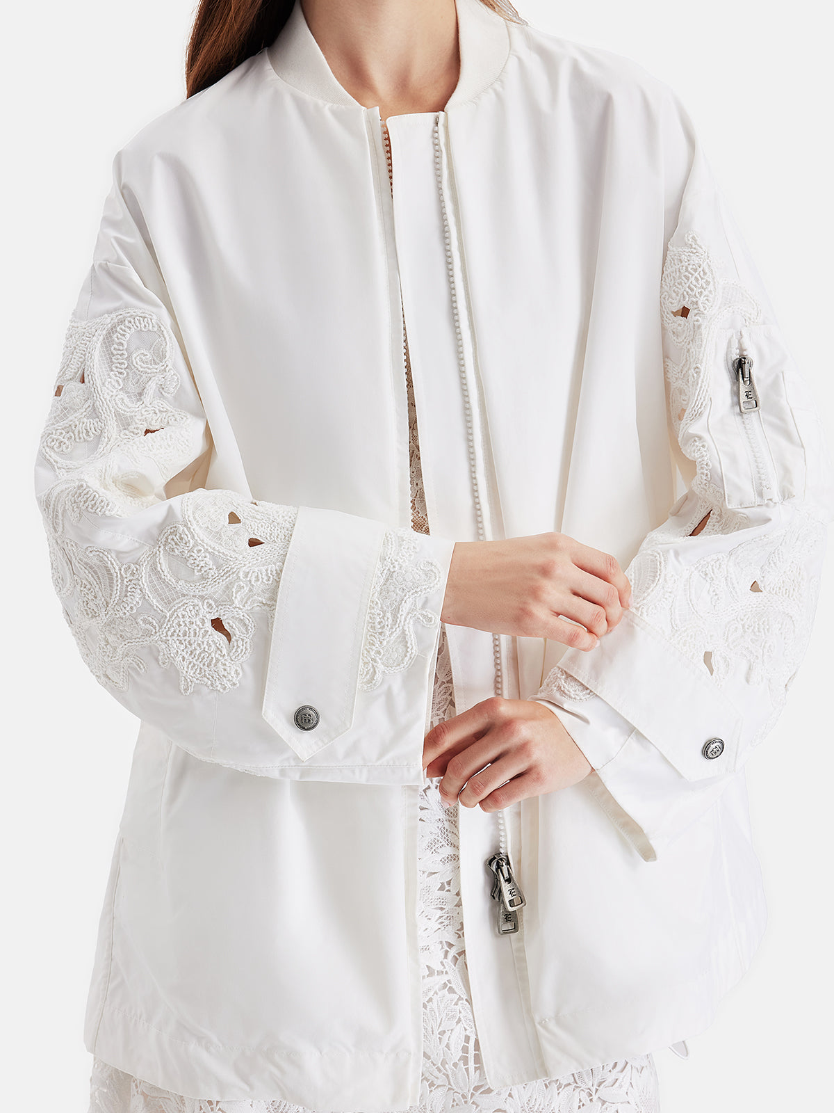 Embroidered Sleeve Jacket