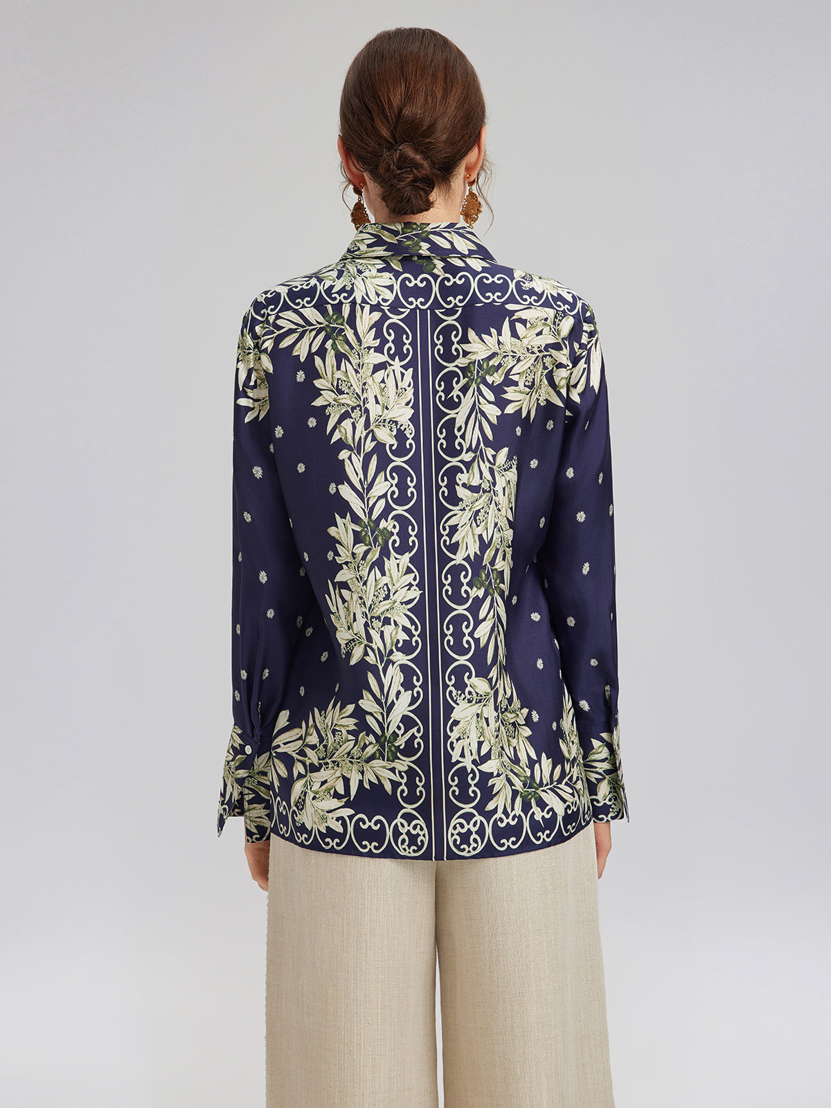 Final Sale | Soft Mulberry Silk Printed Shirt