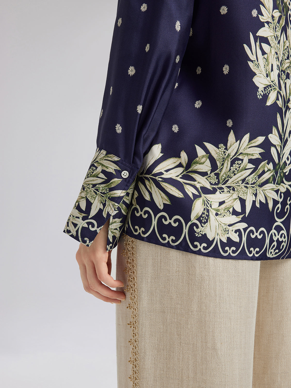 Final Sale | Soft Mulberry Silk Printed Shirt