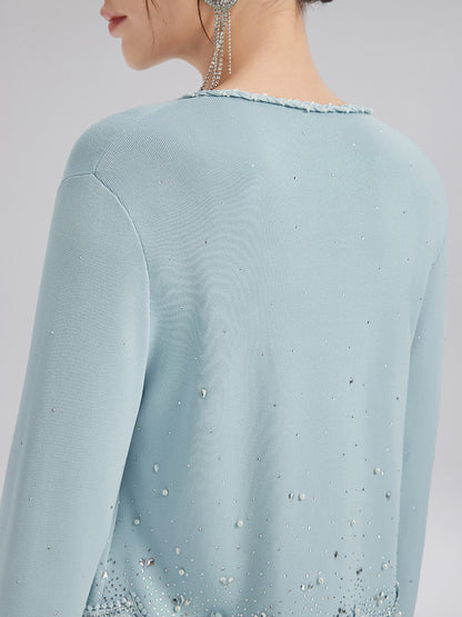 Rhinestone Lace Knit Cardigan