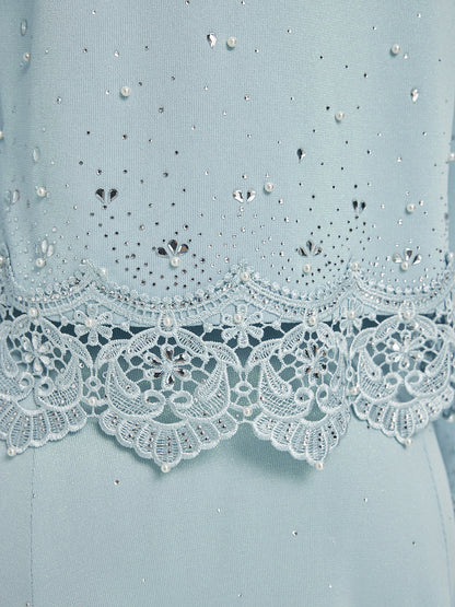 Rhinestone Lace Knit Cardigan