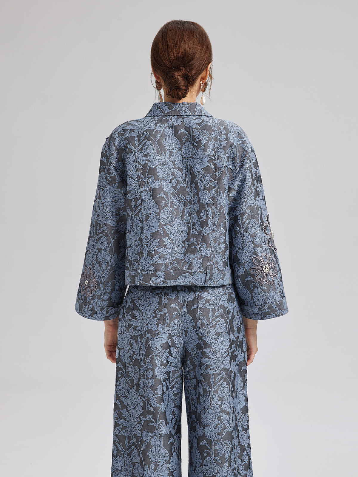 Jacquard Laser-Cut Crystal-Embellished Jacket