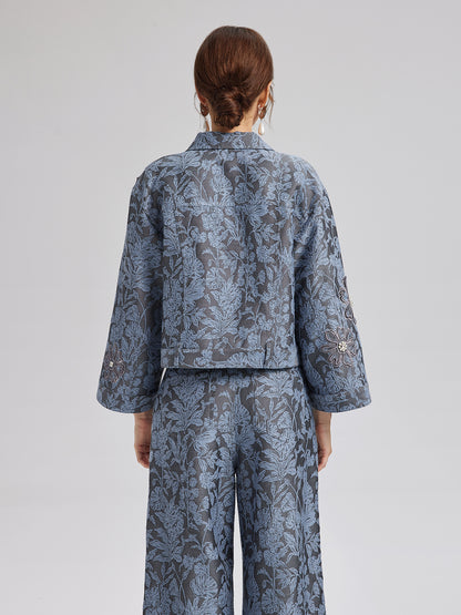 Jacquard Laser-Cut Crystal-Embellished Jacket