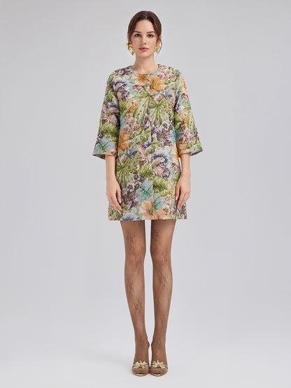 Hand-Beaded 3D Floral H-Line Jacket