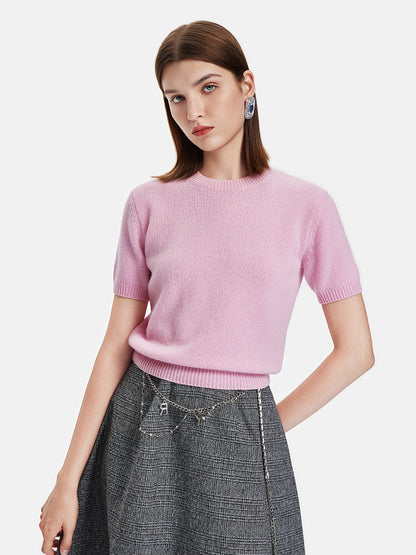 Wool Knitted Short Sleeve Top