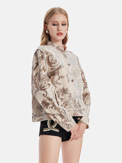 Silk Velvet Embossed Jacket