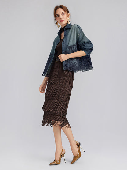 Western Knight Fringe Skirt