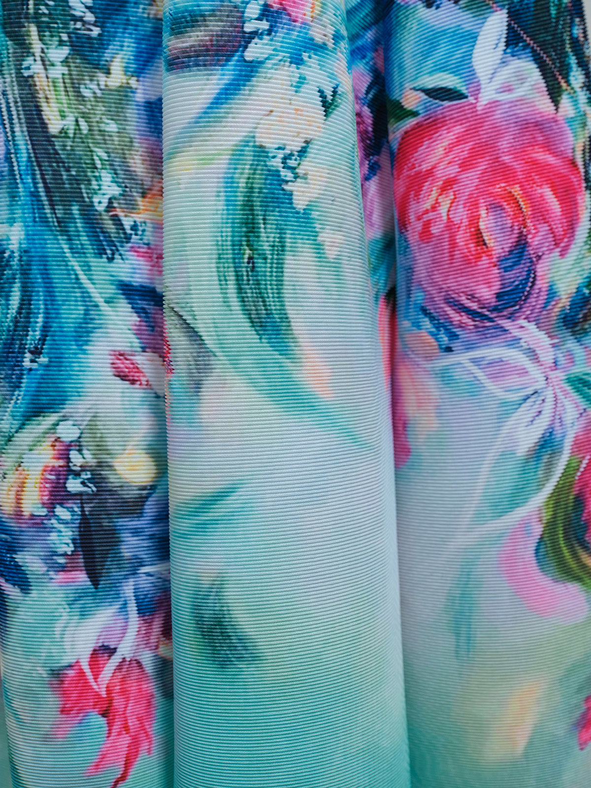 Pleated Stretch Printed Dress