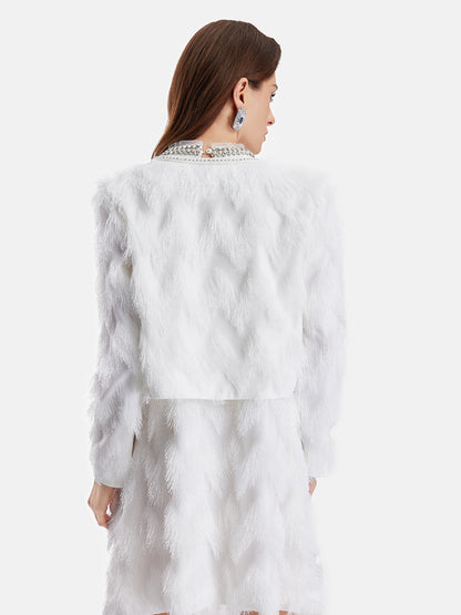 Baroque-Inspired Beaded Tassels Coat