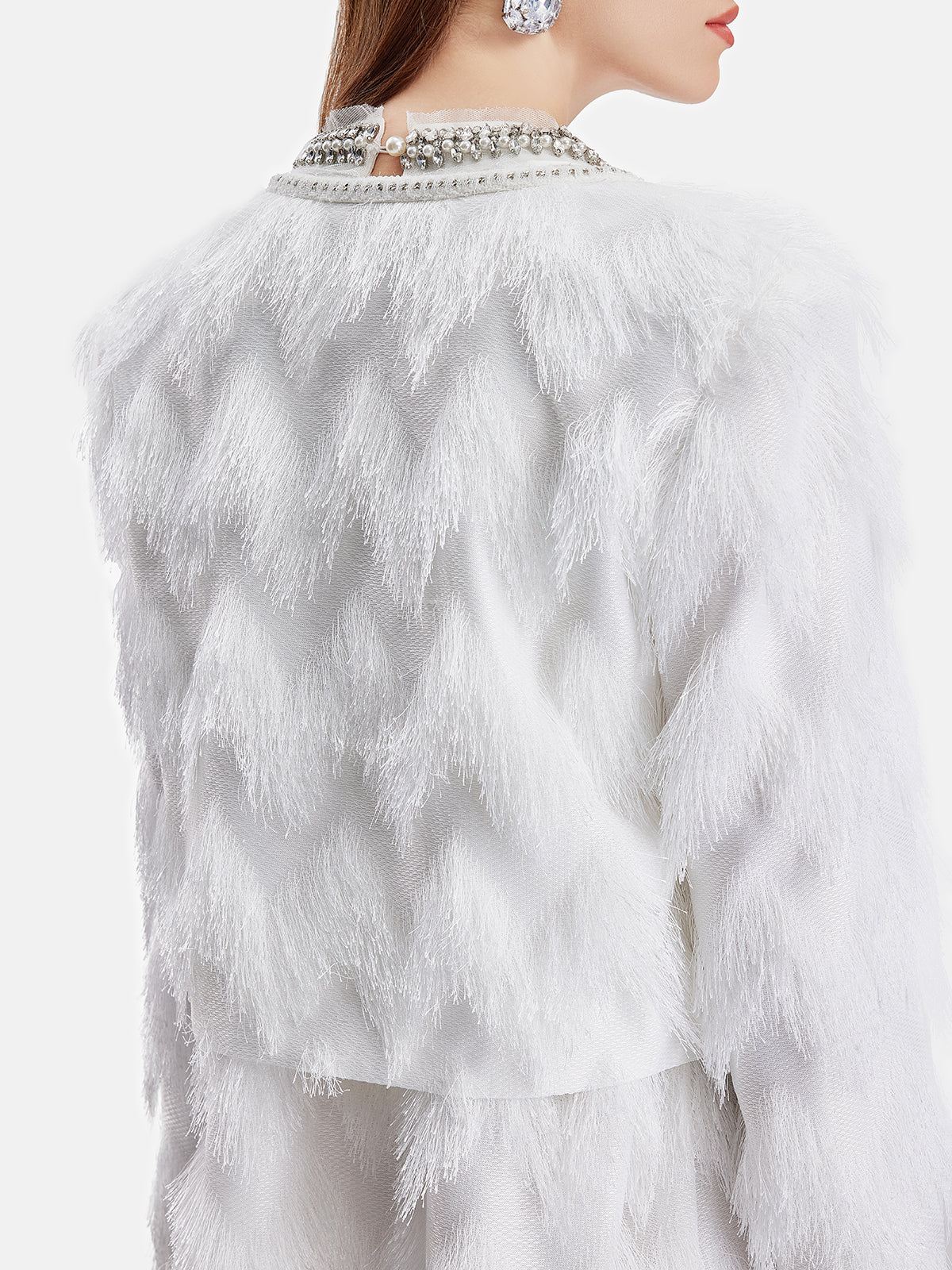 Baroque-Inspired Beaded Tassels Coat