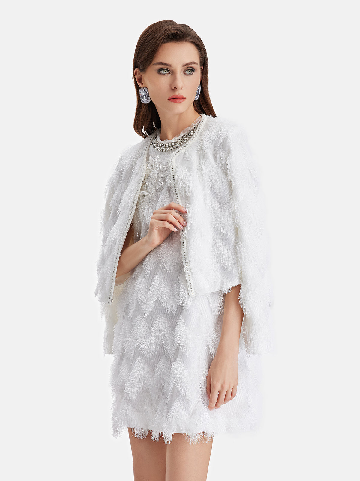 Baroque-Inspired Beaded Tassels Coat