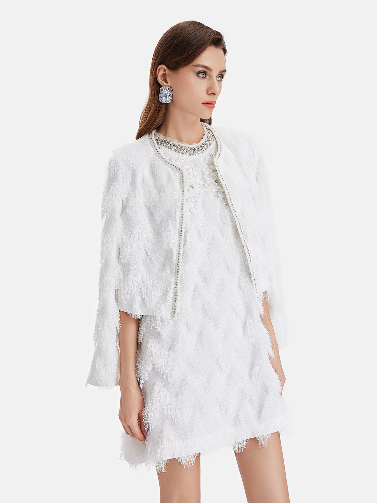 Baroque-Inspired Beaded Tassels Coat