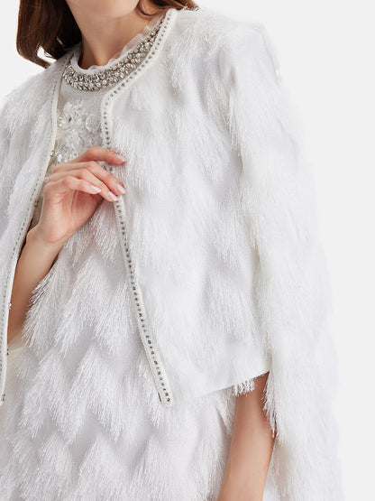 Baroque-Inspired Beaded Tassels Coat