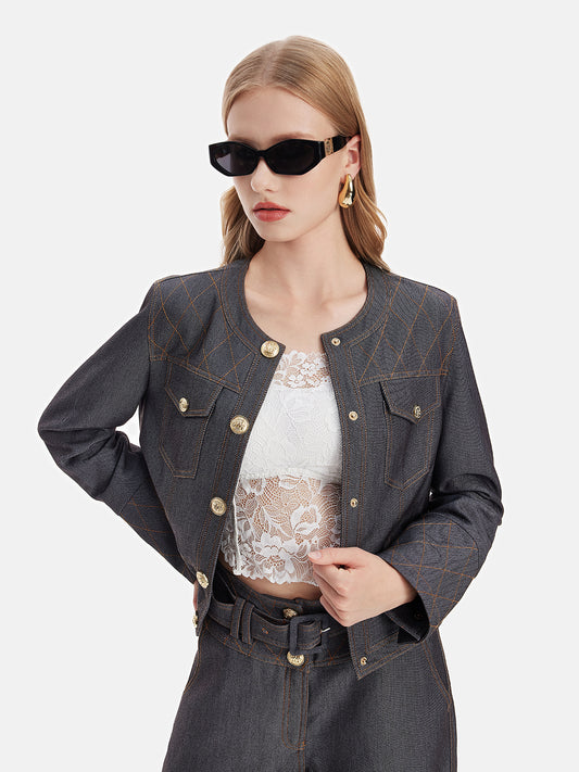 Australian Wool Quilted Denim Jacket