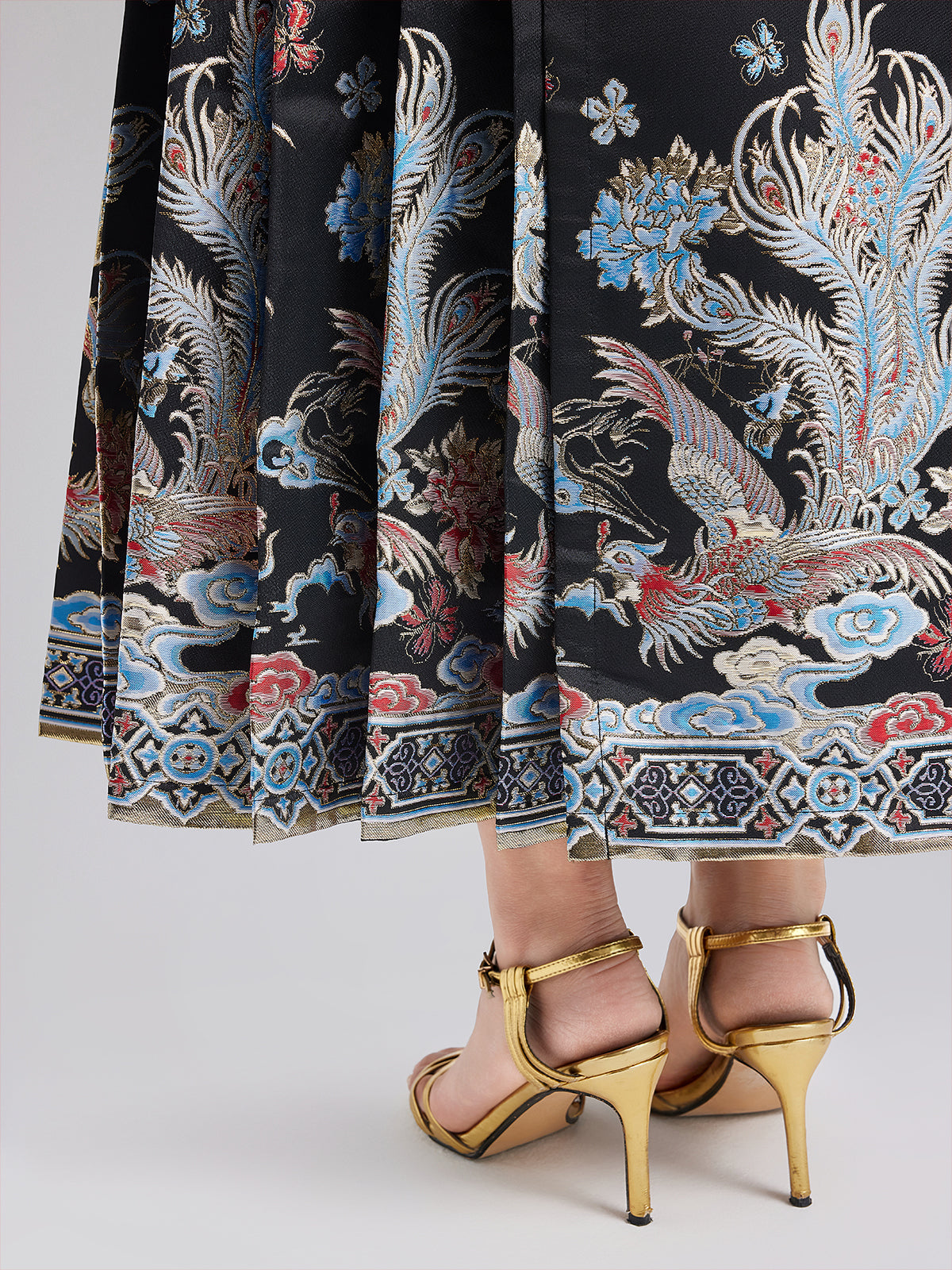 Elegant Chinese Style Pleated Skirt