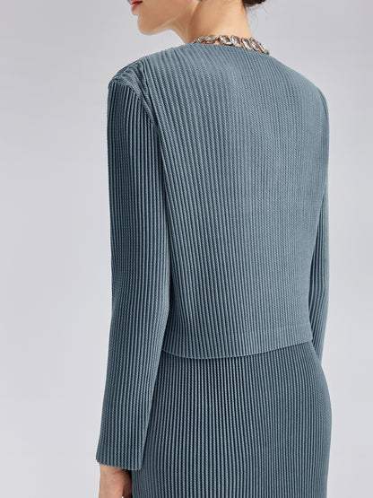 Pleated Knit Beaded Suit Set