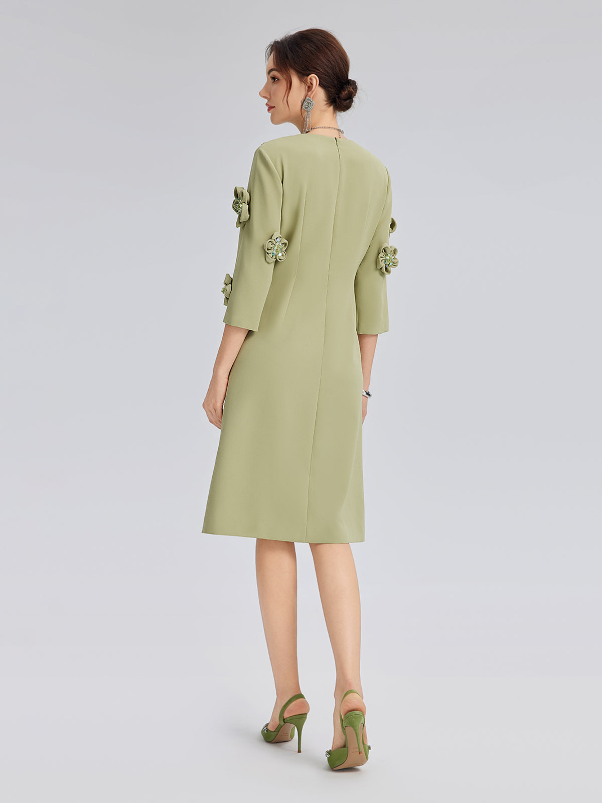 Hand-Sewn Beaded 3D Floral Dress