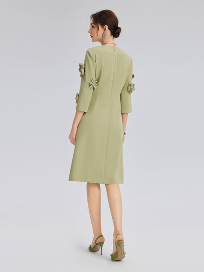 Hand-Sewn Beaded 3D Floral Dress