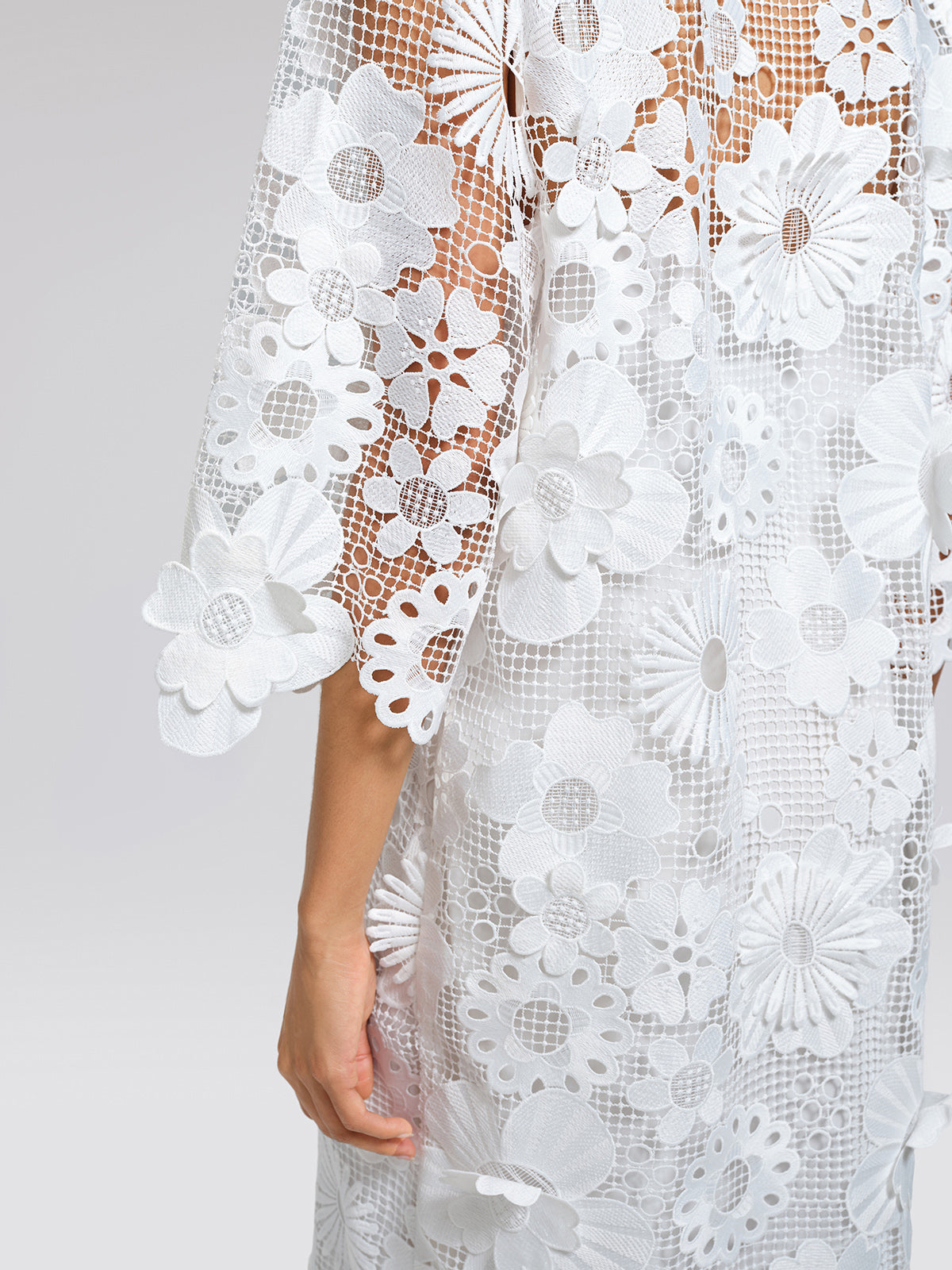 Guipure Lace 3D Floral Maxi Dress (Slip Dress Included)