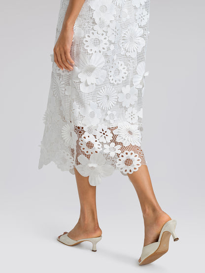 Guipure Lace 3D Floral Maxi Dress (Slip Dress Included)