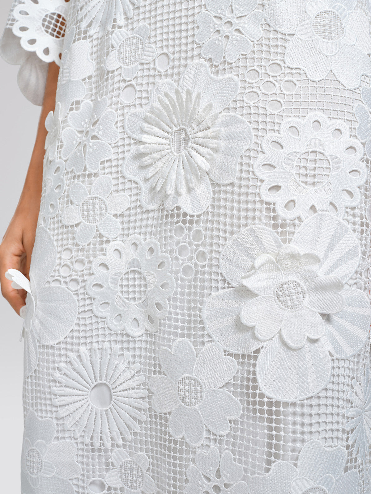 Guipure Lace 3D Floral Maxi Dress (Slip Dress Included)