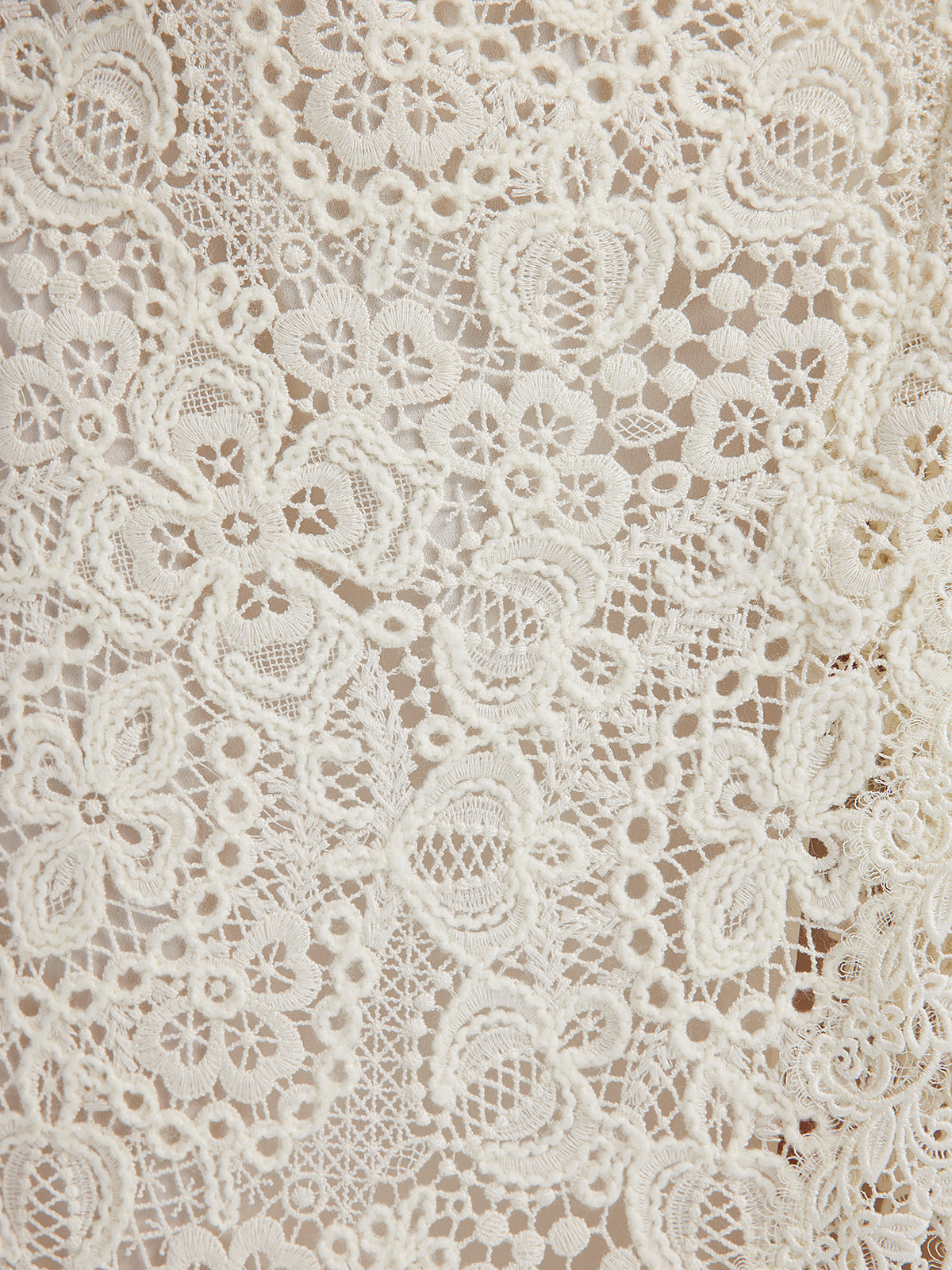 Intricate Embroidered Lace Slit Skirt