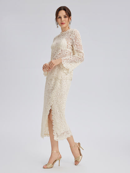 Intricate Embroidered Lace Pearl Top