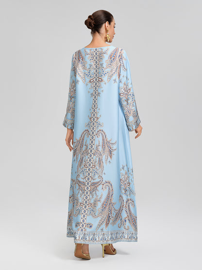 Paisley Hand-Beaded Relaxed Maxi Dress