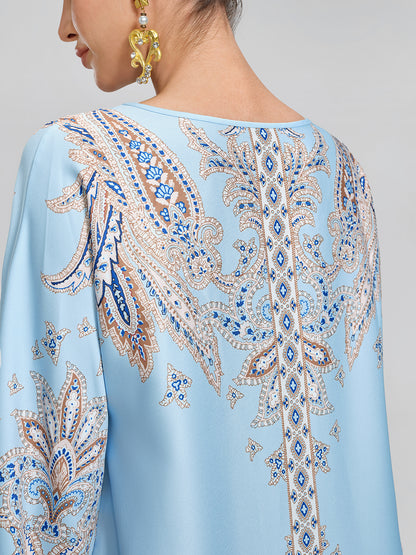 Paisley Hand-Beaded Relaxed Maxi Dress