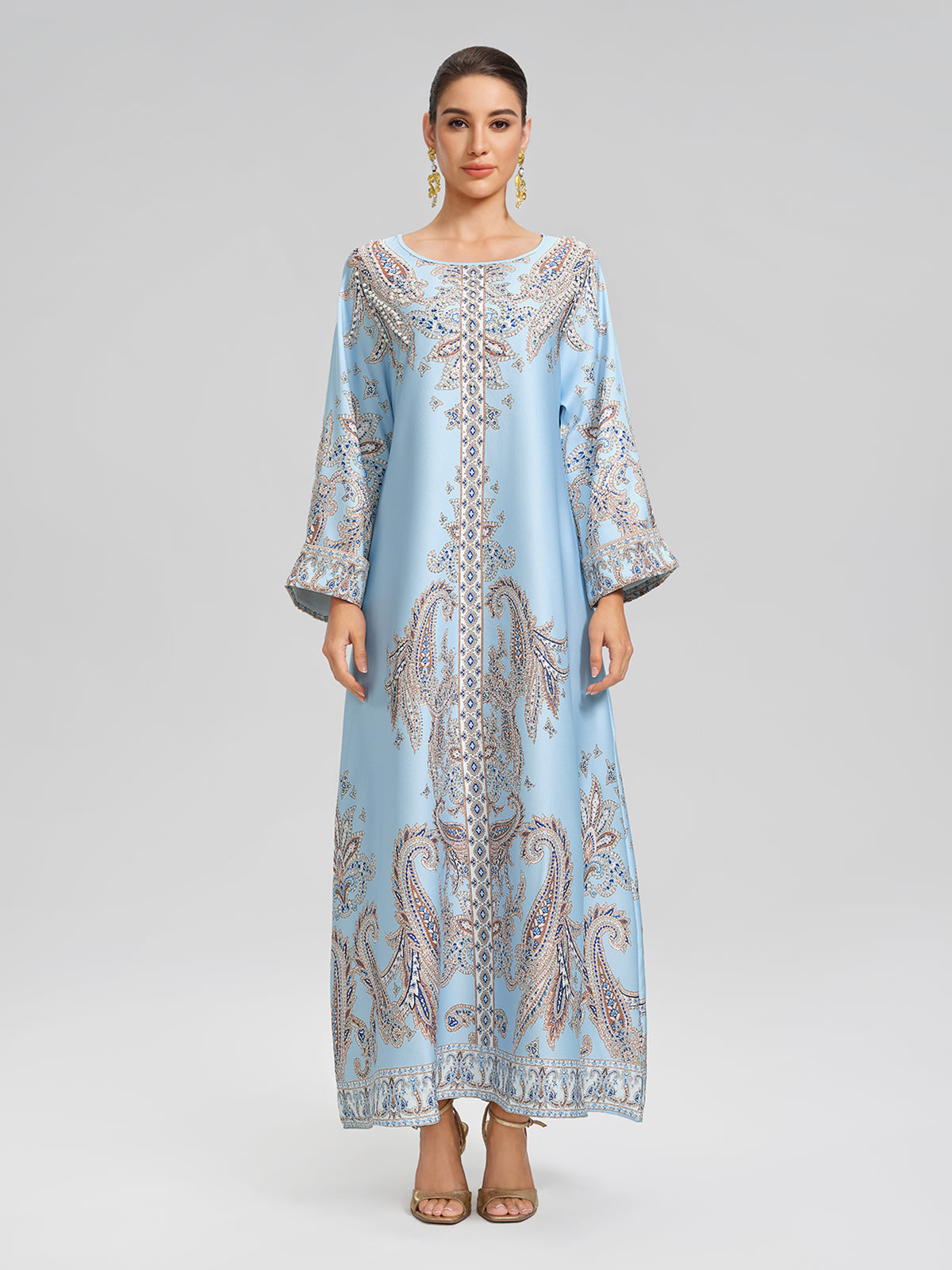 Paisley Hand-Beaded Relaxed Maxi Dress